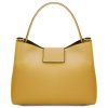 Clio - Leather secchiello bag (Farba Pastelovo žltá)