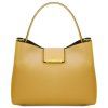 Clio - Leather secchiello bag (Farba Pastelovo žltá)