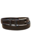 Casual leather belt 35mm with light blue edges (Farba Čierna)