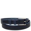 Casual leather belt 35mm with light blue edges (Farba Čierna)