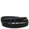 Casual leather belt 35mm with light blue edges (Farba Čierna)