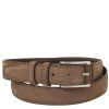 Elegant nubuck leather belt 35mm (Farba Tmavohnedá)