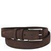Elegant nubuck leather belt 35mm (Farba Tmavohnedá)