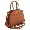 Musa - Leather handbag (Farba Koňaková)