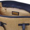 Frame - Raffia Shoulder Bag (Farba Modrá)