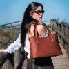 Olimpia - Leather tote (Farba Prírodná)