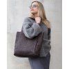 MARCO MAZZINI Tmavohnedá dámska kožená kabelka typu hobo bag
