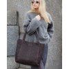 MARCO MAZZINI Tmavohnedá dámska kožená kabelka typu hobo bag