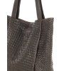 MARCO MAZZINI Tmavohnedá dámska kožená kabelka typu hobo bag