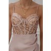 Dlouhé třpytivé rose gold šaty Moss 2