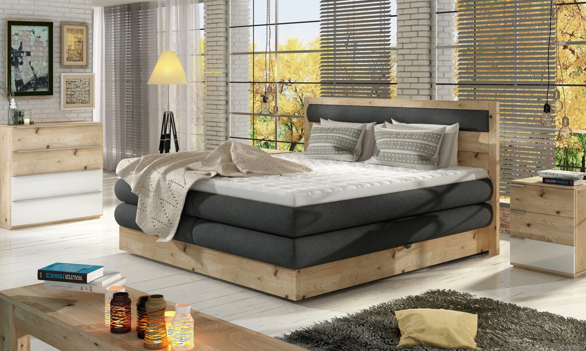 Masívna boxspringová posteľ Diori Rozmer: 180x200cm