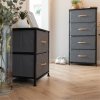 Komoda s látkovými šuplíkmi, čierna/tmavosivá, PALMERA TYP 2