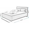 Čalúnená posteľ BED 8 rozmer