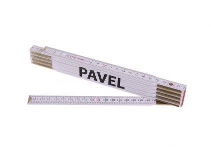 Metr skládací 2m PAVEL (PROFI,bílý,dřevo)