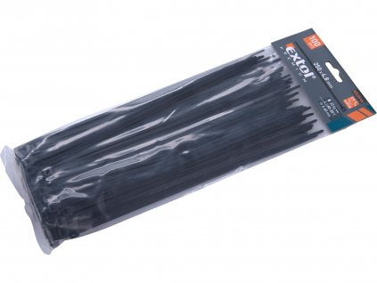 POŠK. OBAL pásky stahovací na kabely černé, 250x4,8mm, 100ks, nylon PA66