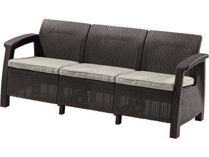Zahradní nábytek Keter Corfu love seat max třísedačková pohovka hnědá
