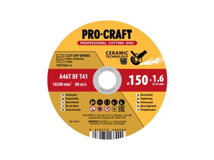 6740 keramicky rezny kotouc procraft ysd150x16 ysd150x16