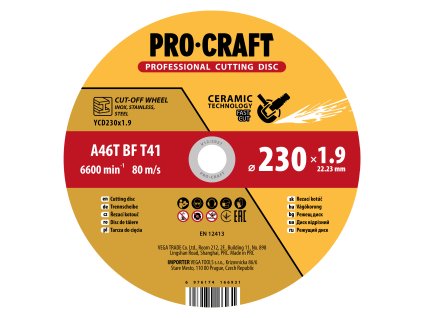 Keramický řezný kotouč Procraft YСD230x1.9 | YCD230x1.9