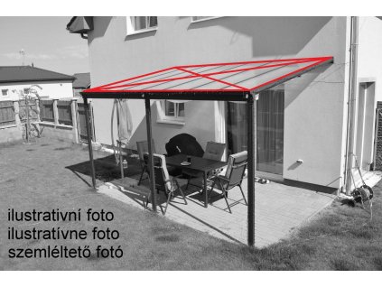 náhradní prosklení pro pergolu LANITPLAST WALL 53 FSX čiré PC LG4325