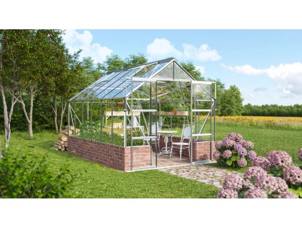 skleník VITAVIA CASSANDRA 9900 čiré sklo 3 mm stříbrný LG4415