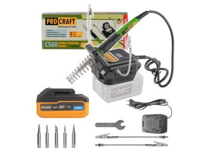 8768 sada aku pajeci stanice procraft scs60 baterie 204 turbo a nabijecka 201 scs60