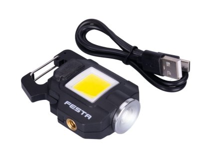 LED COB MINI nabíjecí svítilna FESTA 750lm IP44 s magnetem a karabinou