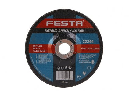 Kotouč brusný FESTA na kov 150x6.4x22.2mm