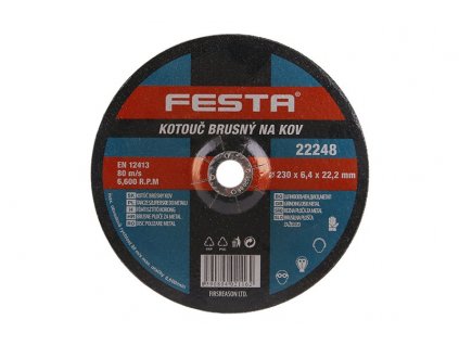 Kotouč brusný FESTA na kov 230x6.4x22.2mm