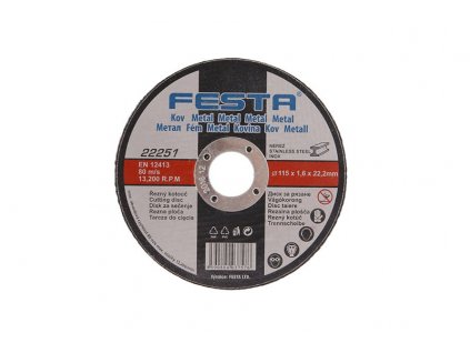 Kotouč řezný FESTA na kov 115x1.6x22.2mm