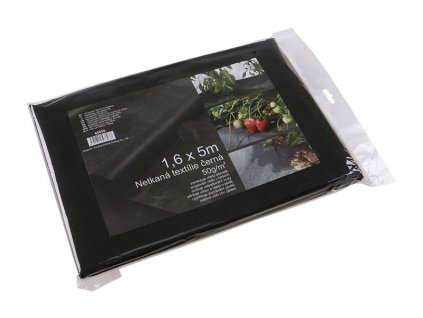 Netkaná textílie 1.6x5m černá 50g/m2