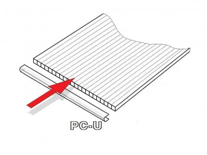PC U-profil 16 mm pro skleník, délka 2,10 m (1 ks) LG2584  Lze zakoupit pouze jako součást ke skleníkům Lanitplast.