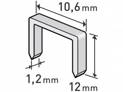 spony, balení 1000ks, 12mm, 10,6x0,52x1,2mm