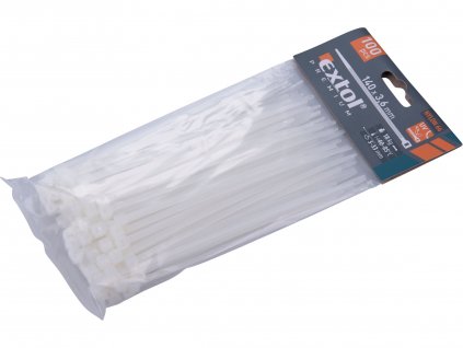 pasky stahovaci na kabely bile 140x3 6mm 100ks nylon pa66 img 8856105 fd 99