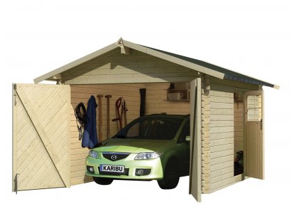 dřevěná garáž KARIBU 54133 28 mm natur LG1885