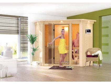 finská sauna KARIBU FLORA 1 (57003) LG1936  + Praktické dárky k tomuto zboží