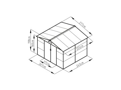 Zahradní domek G21 GAH 706 - 277 x 255 cm, šedý  + 10 let záruka na prorezivění