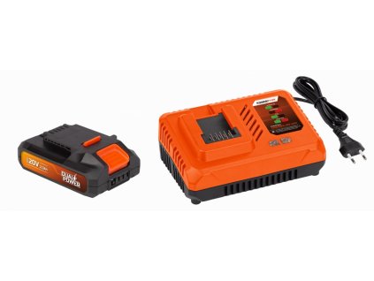 POWDP9062 - Nabíječka 20V/40V  plus  Baterie 20V LI-ION 2,0Ah  + 1X pracovní rukavice zdarma