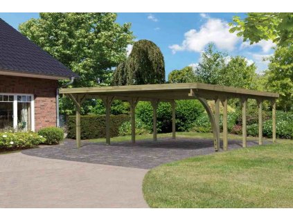 carport KARIBU CLASSIC 3B 61979 ocelové střešní plechy LG3367