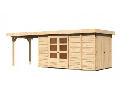 dřevěný domek KARIBU RETOLA 5 + přístavek 280 cm (82966) natur LG3383