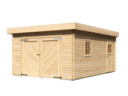 dřevěná garáž KARIBU FLACHDACH 9140 natur LG3395