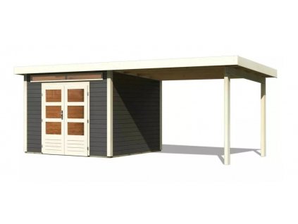 dřevěný domek KARIBU KANDERN 6 + přístavek 320 cm (9239) terragrau LG3615