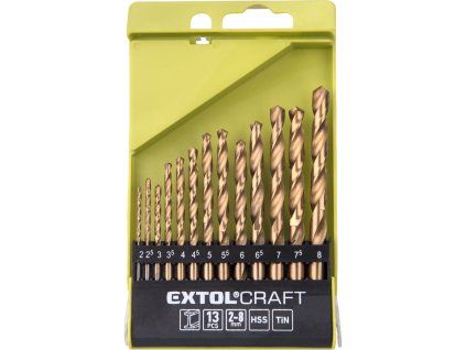 POŠK. OBAL vrtáky do kovu, sada 13ks, O 2-8mm, HSS TiN