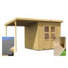 dřevěný domek KARIBU MERSEBURG 4 + přístavek 166 cm (14519) SET LG2136  + Praktické dárky k tomuto zboží
