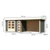 dřevěný domek KARIBU KERKO 4 + přístavek 280 cm včetně zadní a boční stěny (82947) terragrau LG2980