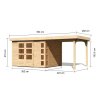 dřevěný domek KARIBU KERKO 5 + přístavek 240 cm (9193) natur LG2983