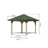 zahradní altán KARIBU BERGEN 1 68826 vč. zeleného střešního šindele LG3167