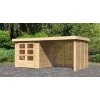 dřevěný domek KARIBU ASKOLA 2 + přístavek 280 cm včetně zadní a boční stěny (9169) natur LG3225