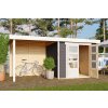 dřevěný domek KARIBU ASKOLA 3 + přístavek 240 cm včetně zadní stěny (9171) terragrau LG3232