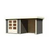 dřevěný domek KARIBU ASKOLA 3 + přístavek 240 cm včetně zadní a boční stěny (82923) terragrau LG3235