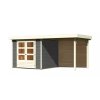 dřevěný domek KARIBU ASKOLA 3,5 + přístavek 240 cm včetně zadní stěny (9145) terragrau LG3244